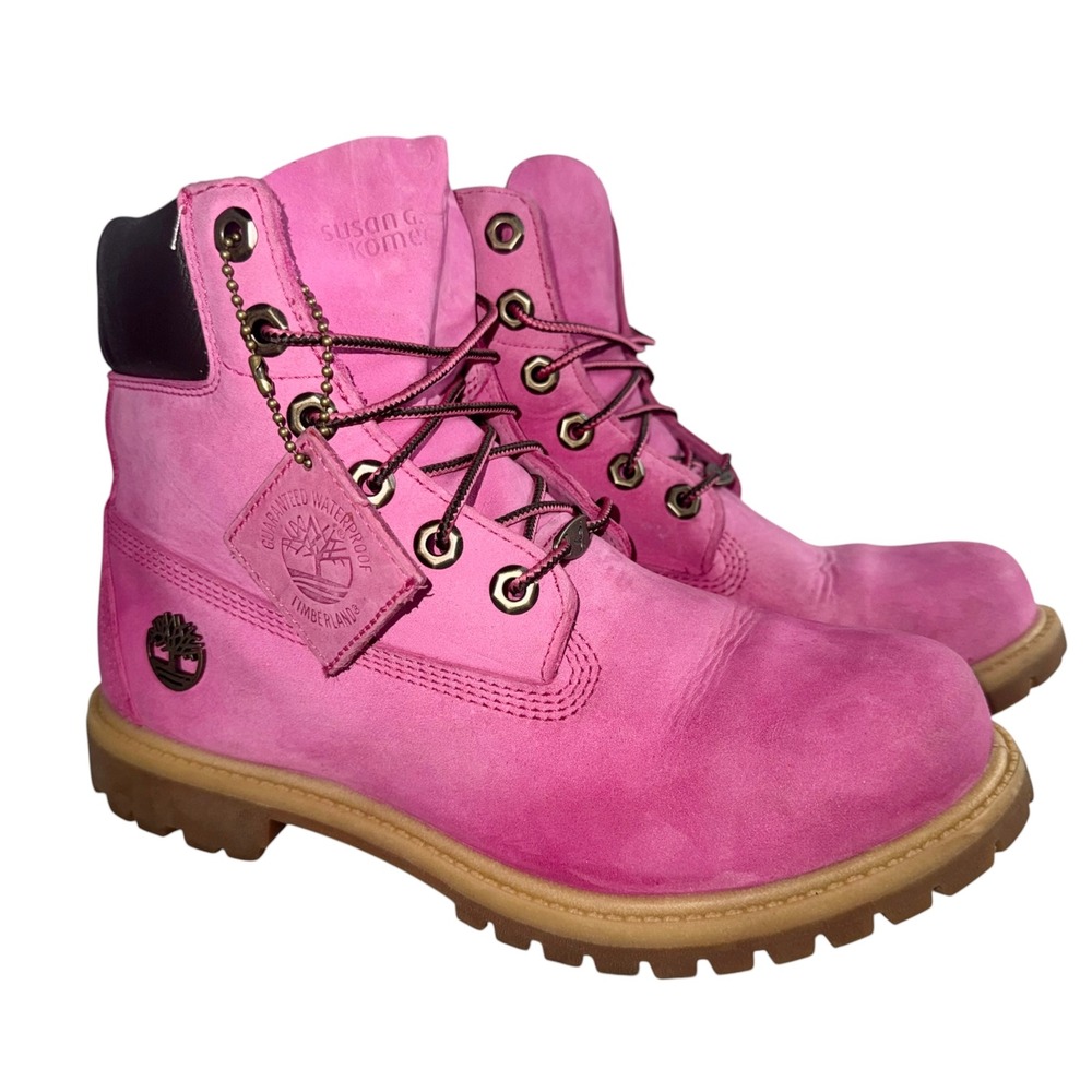 Timberland Susan G Komen Pink Waterproof 6 Inch Premium Boots Womens A1417 Sz 8